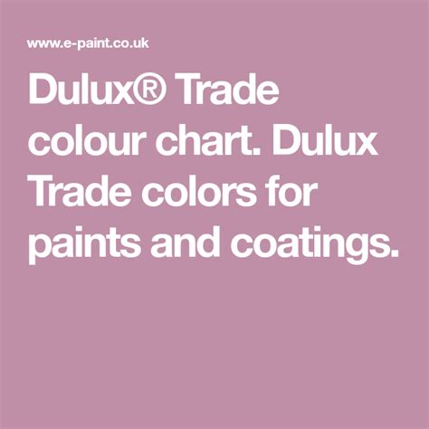 Dulux® Trade colour chart. Dulux Trade colors for paints and coatings ...