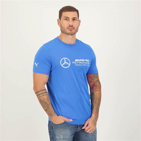 Camiseta Puma Mercedes Amg Petronas Mapf Ess Logo Azul Futfanatics