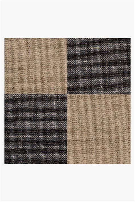 Re Jute Checkered Rug Soft Black Ruggable