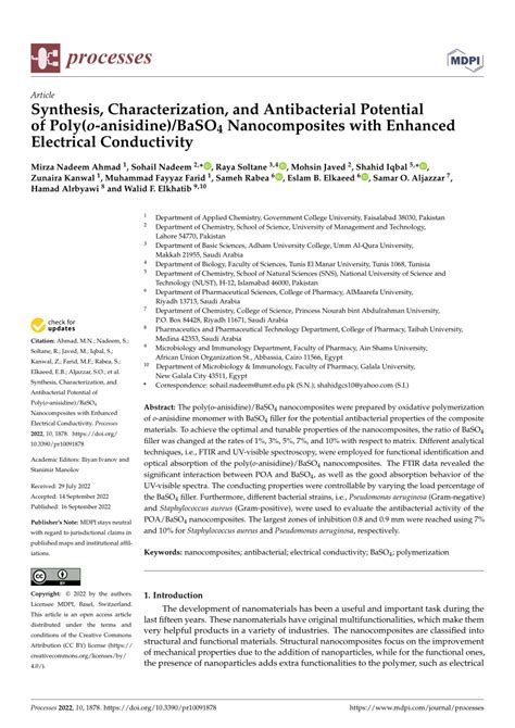 Pdf Synthesis Characterization And Antibacterial Potential Of Poly