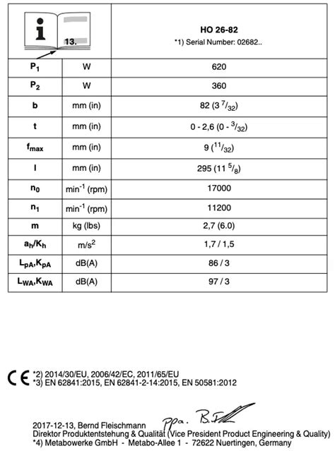 Metabo Ho Electric Planer User Manual