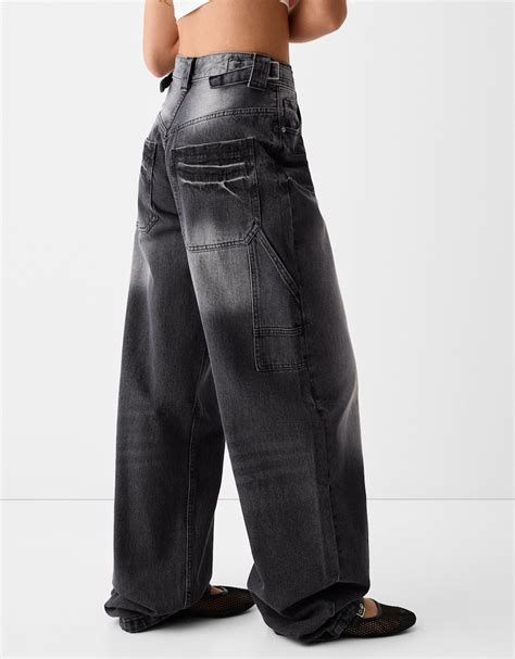 Wide Leg Balloon Carpenter Jeans Women Bershka