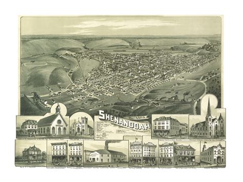 Beautiful Birds Eye View Of Shenandoah Pa From 1889 Knowol