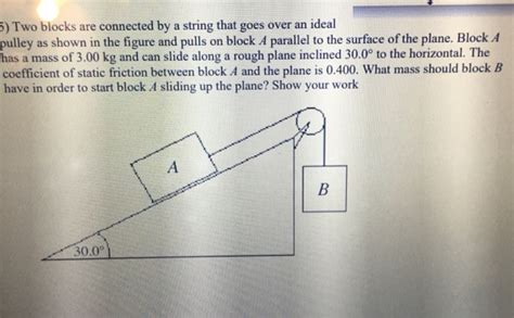 Solved Two Blocks Are Connected By A String That Goes Chegg