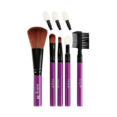 Purple 5 Piece Makeup Brush Set With Eyeshadow Applicator Tips Miniso Pakistan