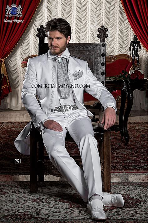 Traje De Novio Barroco Blanco Modelo 1291 Mario Moreno Moyano