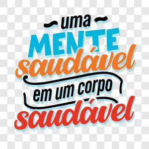 Lettering Uma Mente Saudável Em Um Corpo Saudável EPS PNG download