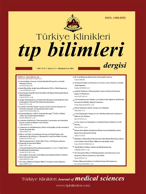 Türkiye Klinikleri Tıp Bilimleri Dergisi 2011 Cilt 31 Sayı 3