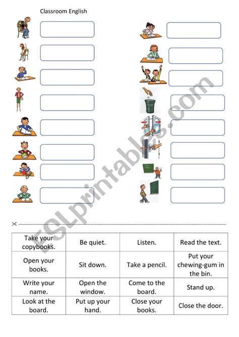 Classroom English ESL Worksheet By Edwige1905