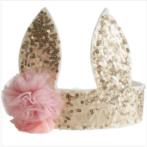 Alimrose Sequin Bunny Crown Gold Bunny And Co