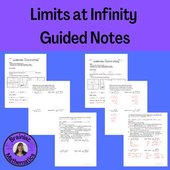 Limits At Infinity Guided Notes By Brainiac Mathematics TPT