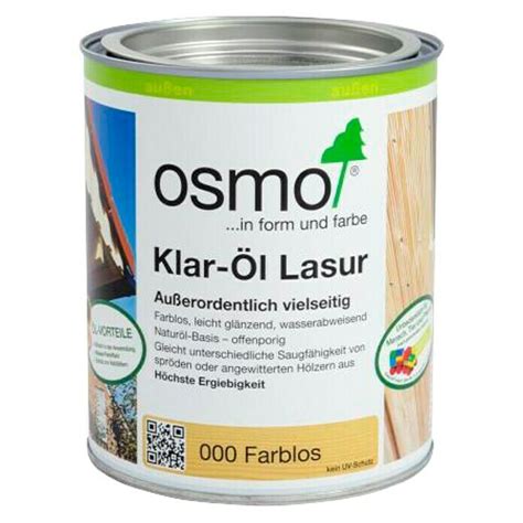 Osmo Holzschutz L Lasur Klar Farblos Ml Seidengl Nzend Bauhaus