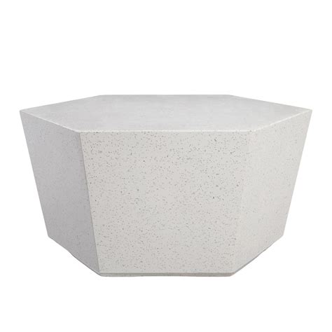 Ivy Bronx Jamaile 28 In Hexagonal Garden Coffee Table Concrete Side