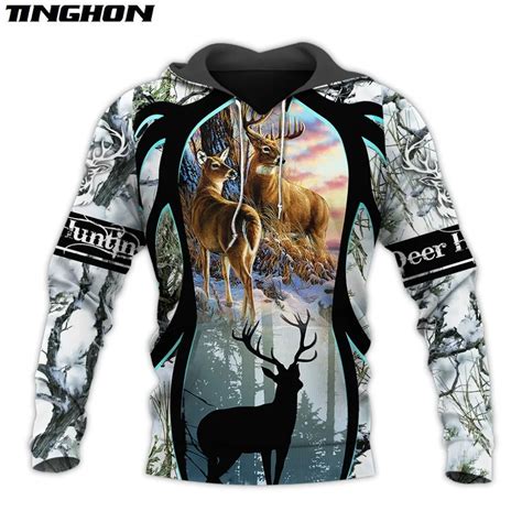 Deer Hunting 3d Printed Men Hoodiessweatshirt Harajuku Fashion Hooded