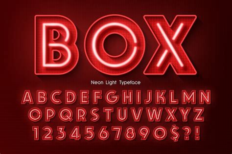 Premium Vector | Neon light 3d alphabet, extra glowing font.