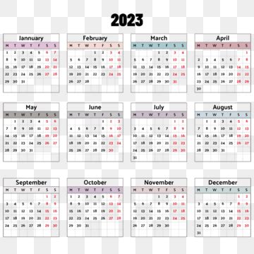 Kalender 2023 Transparent Png Vektoren Clipart Und PSD Zum