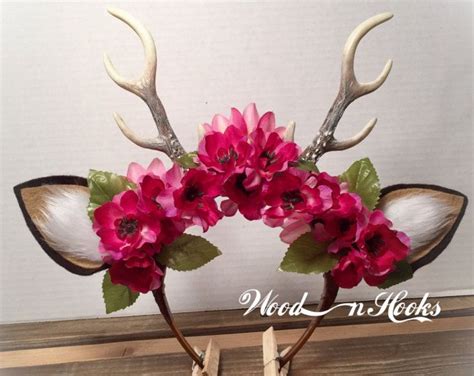 Deer Antler Headband Flower Crown Boho Cosplay Woodland Creature Horns