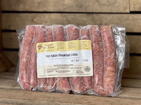 Grass Fed Beef Italian Breakfast Links Miller S Bio Farm