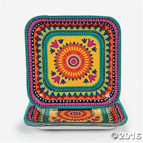 Fiesta Square Dinner Plates | Fiesta Party Supplies