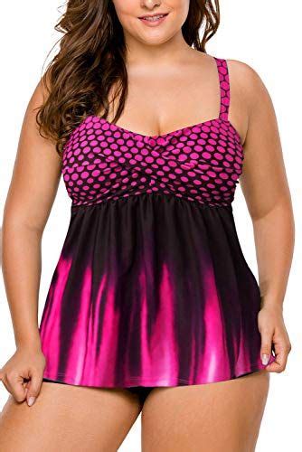 Lalagen Women S Straps Swimdress Plus Size Two Pieces Tankini Bikini