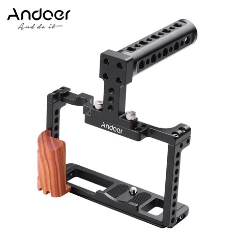 Andoer Aluminum Alloy Camera Cage Kit Protective Vlog Cage With Wooden