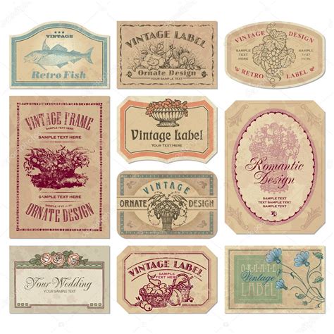 Vintage Labels Set Vector — Stock Vector © Milalala 3966131