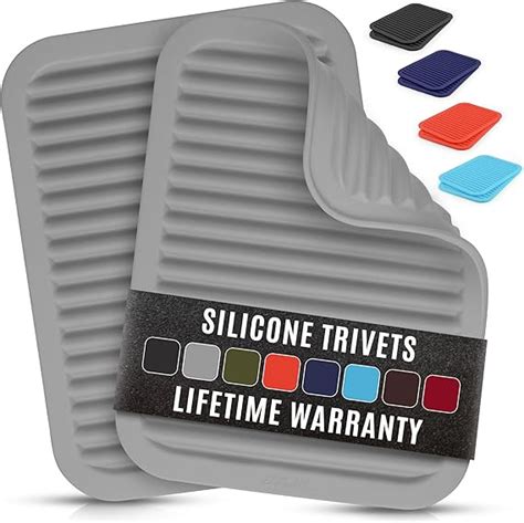 Amazon Zulay 2 Pack 9 X12 Silicone Trivets For Hot Pots Pans Heat Resistant Non Slip