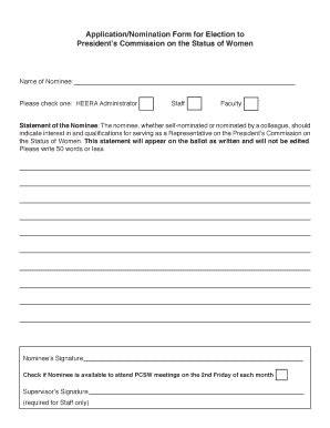 Fillable Online Csulb PCSW Application Nomination Form Csulb Fax