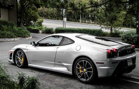 Wallpaper street, silver, Ferrari, silver, Ferrari, f430, street, scuderia for mobile and ...