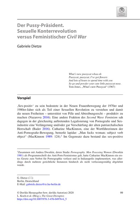 Pdf Der Pussy Pr Sident Sexuelle Konterrevolution Versus Feministischer Civil War