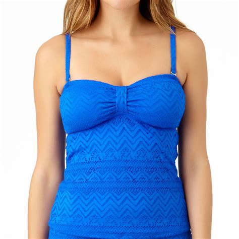 Catalina Women S Solid Crochet Bandini Swimsuit Top Walmart