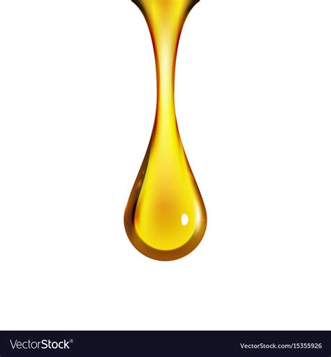 Golden oil drop isolated on white Royalty Free Vector Image