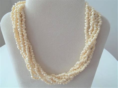 1980s Multi Strand Pearl Necklace Etsy Multi Strand Pearl Necklace Necklace Etsy Pearl