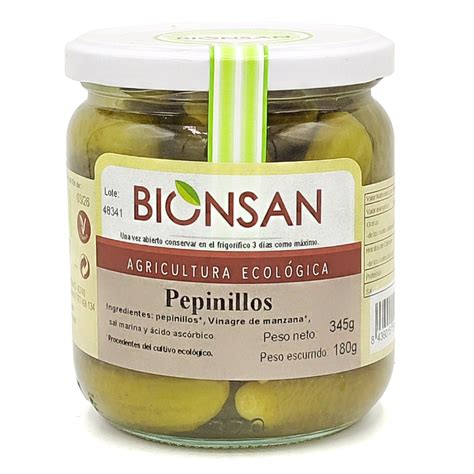 Pepinillos en Vinagre de Manzana Ecológicos 345gr Bionsan