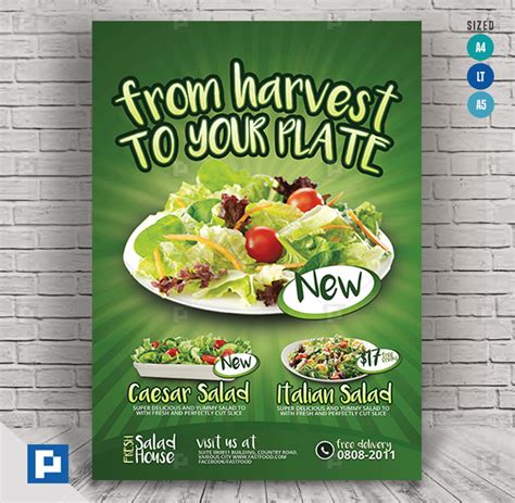 Salad Restaurant Flyer PSDPixel