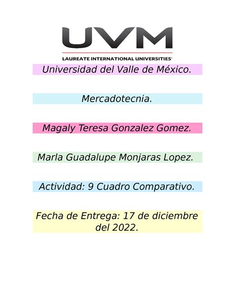 Merca Actividad 9 Mapa comparativo Universidad del Valle de México