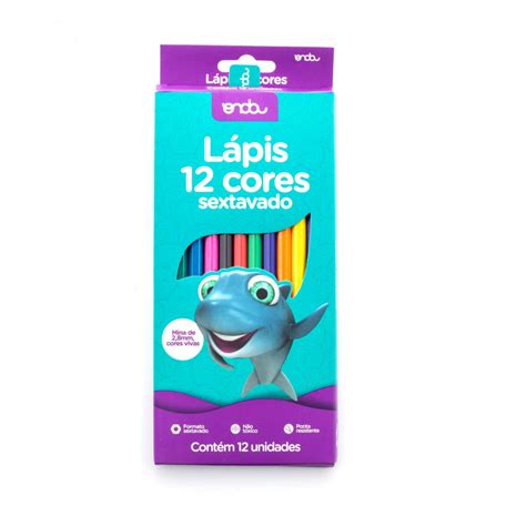 Lápis de Cor 12 Cores Sextavado Onda PAPELARISSA