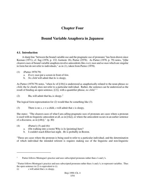 PDF Chapter Four Bound Variable Anaphora In Japanese