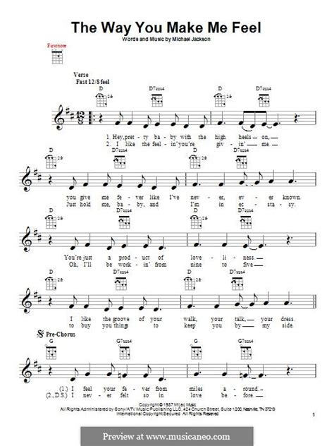 The Way You Make Me Feel by M. Jackson - sheet music on MusicaNeo