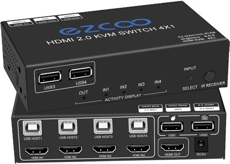 Kvm Switch X Hdmi Switch K Hz Yuv Gbps Ports Usb Hub