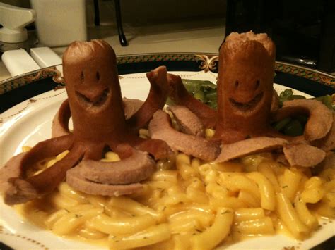 Under The Sea Octopus Hot Dogs With Mac N Cheese So Easy Good And