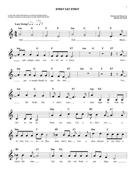 Stray Cats Stray Cat Strut Sheet Music