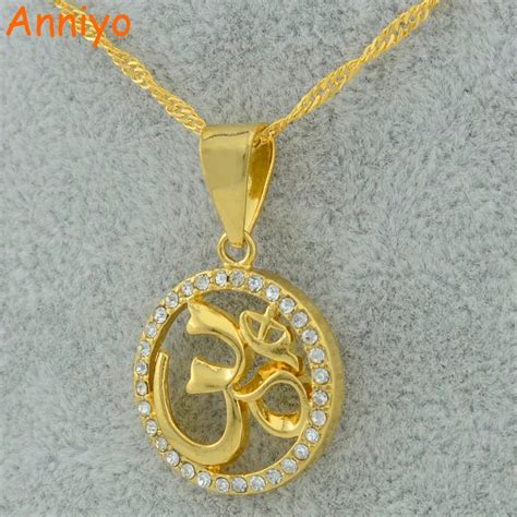 Anniyo Hindoo Bijoux OHM Hindou Bouddhiste AUM OM Pendentif Collier L