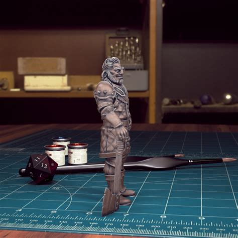 3D Printable DnD Heroes Firbolg Fighter Male Pre Supported By