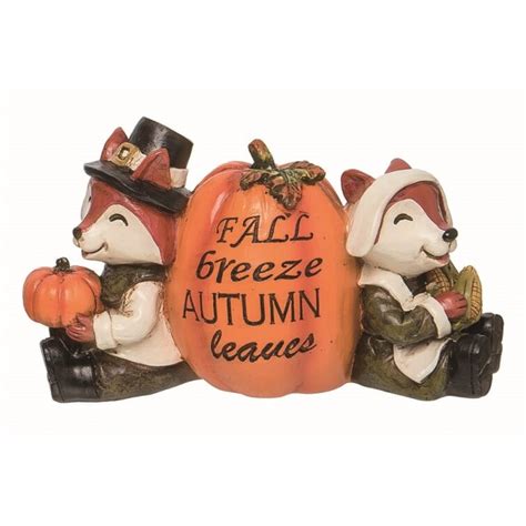 The Holiday Aisle Resin Multicolor Fall Harvest Woodland Pilgrim