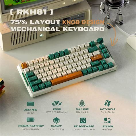 Rk Royal Kludge H Mechanical Keyboard Wireless Triple Mode Ghz