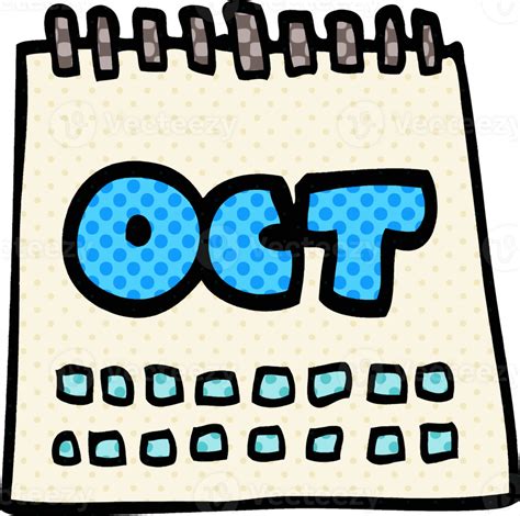 cartoon doodle calendar showing month of october 45274127 PNG