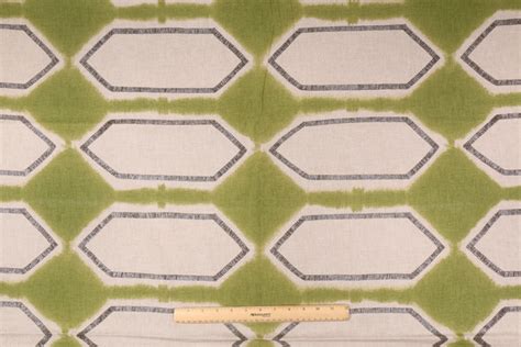 43 Yards Richloom Caledonia Printed Cotton Drapery Fabric In Grass