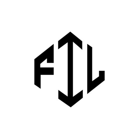 Diseño del logotipo de la letra fil con forma de polígono fil diseño