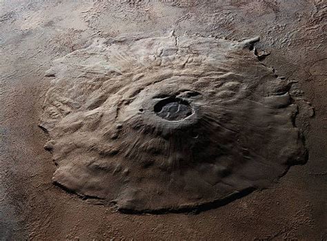 Orbital View Of The Olympus Mons Volcano On Mars The Largest Known